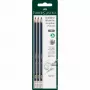 Faber-Castell Goldfaber G-Tip lápiz de grafito HB pack de 3 verde oscuro (116896)