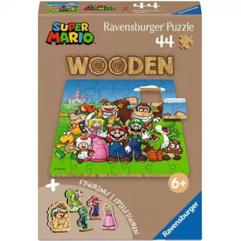 RAVENSBURGER Puzzle de madera para niños - Super Mario (44 piezas)