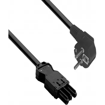 HELOS GST18 cable de conexión eléctrica CEE 7/7 90° enchufe a toma GST18 7,5m negro