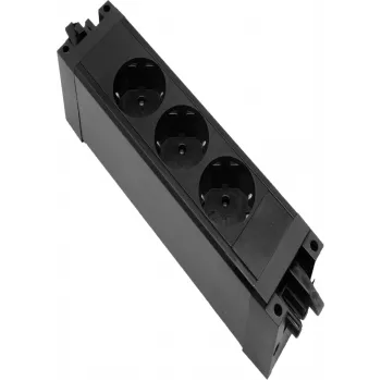 Regleta de enchufes HELOS GST18 compatible 3 tomas CEE7/3 negra