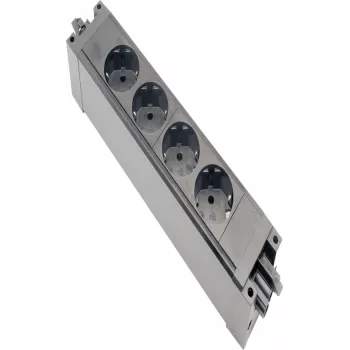 Regleta de enchufes HELOS GST18 compatible 4 tomas CEE7/3 negra