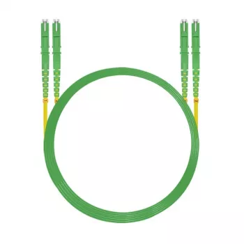 Cable de parcheo de fibra óptica HELOS E2000® APC/E2000® APC (LSH) dúplex 9/125 µm OS2 amarillo 0,5 m
