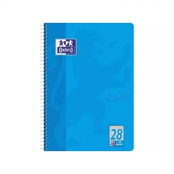Oxford Touch bloc universitario A4+ cuadriculado Sea Blue 80 hojas 160 páginas encuadernado en espiral microperforado 4 taladros 90gsm Optik Paper certificado FSC