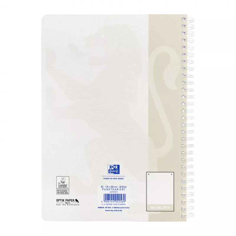Oxford cuaderno TOUCH B5 punteado beige 80 hojas 90 g/m²