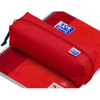 Oxford estuche rectangular grande rojo poliéster reciclado