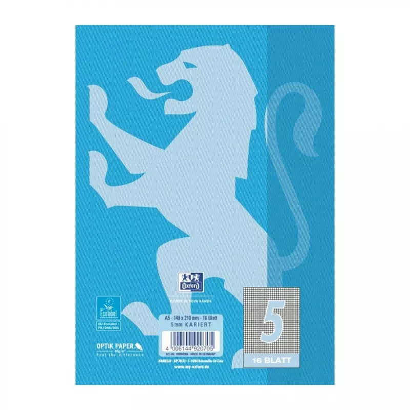 Oxford 100050368 cuaderno A5 90 g/m2 azul