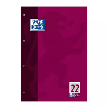 Oxford bloc DIN A4 rayado Lineatur 22, 80 hojas, 90 g/m², blanco