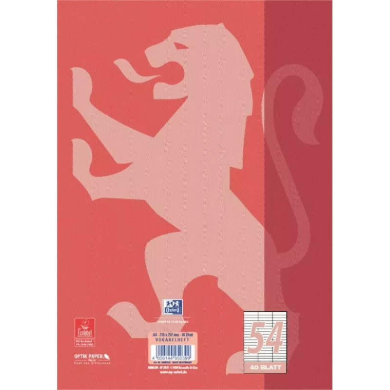 Oxford 100050337 cuaderno A4 90 g/m2 rojo