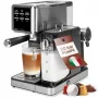 PROFI COOK PC-ES-KA 1266 Cafetera espresso con portafiltro y sistema de cápsulas, 20 bar, 1450 W, Negro/Plata