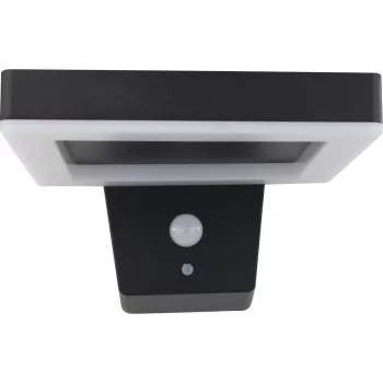 REV LED Aplique de pared solar cuadrado negro