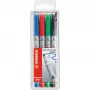 STABILO OHPen - 4 unidades - negro - azul - verde - rojo - redondo - medio - 1 mm - tinta base agua