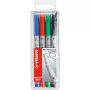 STABILO OHPen - 4 unidades - negro - azul - verde - rojo - redondo - extrafino - 0,4 mm - tinta base agua