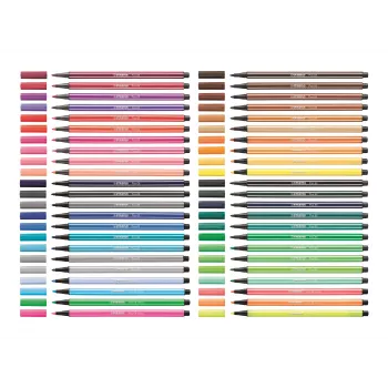 STABILO Pen 68 set de rotuladores 20 colores surtidos caja de plástico Zebrui turquesa 1 mm grosor de trazo