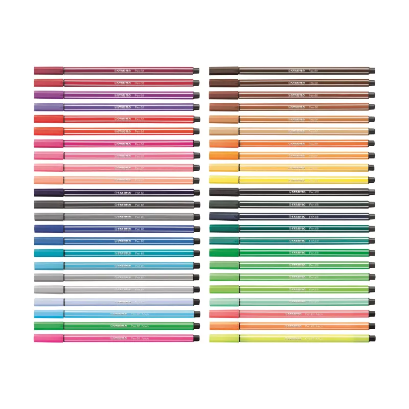 STABILO Pen 68 set de rotuladores 20 colores surtidos caja de plástico Zebrui turquesa 1 mm grosor de trazo