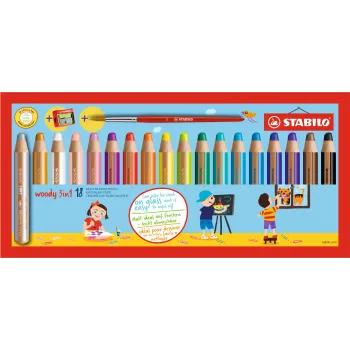STABILO Woody 3 en 1 lápiz multitalento blando colores surtidos 18 uds.