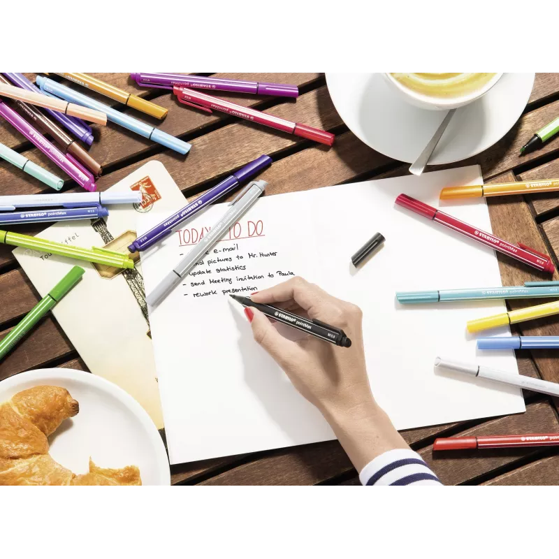 STABILO pointMax set de rotuladores fineliner - 24 colores diferentes - punta de fibra 0,8 mm - tinta base agua