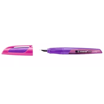 STABILO EASYbuddy estilográfica - magenta / violeta - sistema de cartuchos - tinta azul real - ambidiestra - 1 ud.