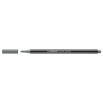 STABILO Pen 68 Metallic - plata - tinta base agua - hexagonal - 1 ud.