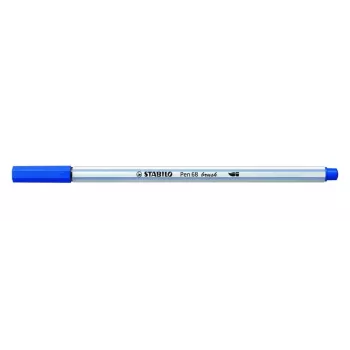 STABILO Pen 68 Brush - azul - punta de pincel - tinta base agua - hexagonal - 1 ud.