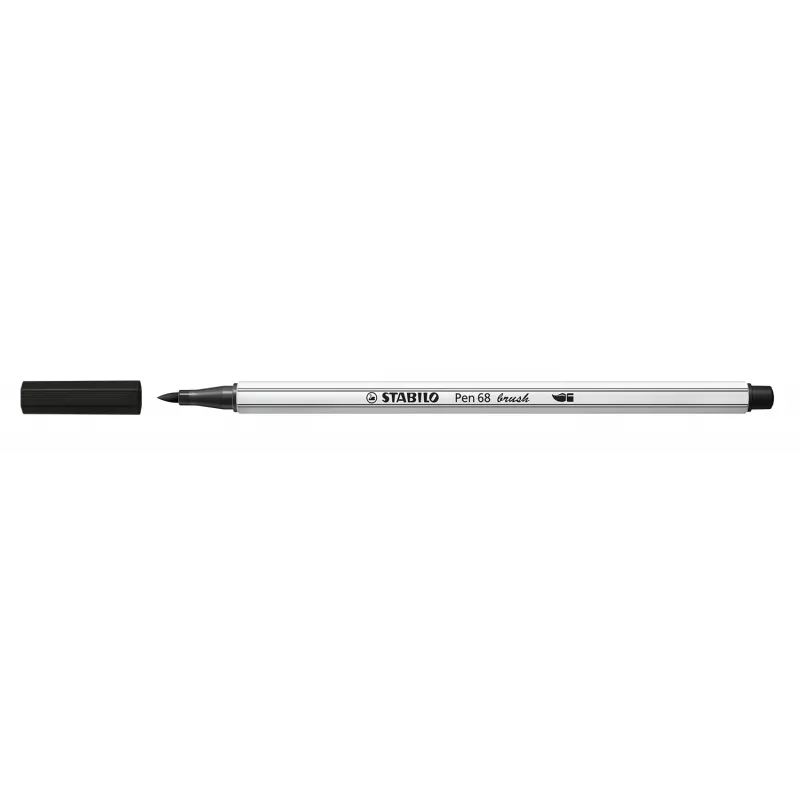 STABILO Pen 68 Brush - medio - negro - punta de pincel - tinta base agua - Alemania - adultos y niños