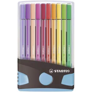 STABILO Pen 68 set de rotuladores - medio - 20 colores - surtidos - 1 mm - 24 h sin secarse - tinta base agua