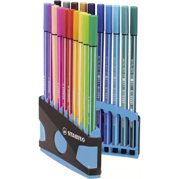 STABILO Pen 68 set de rotuladores - medio - 20 colores - surtidos - 1 mm - 24 h sin secarse - tinta base agua