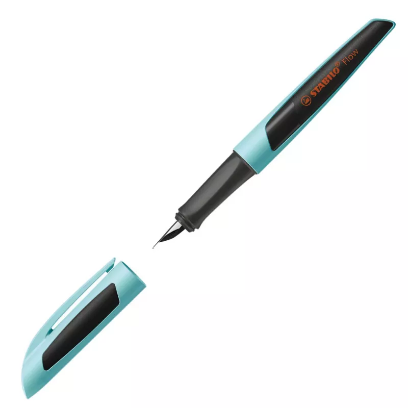 STABILO Flow Sporty pluma estilográfica azul claro/negro M Medium
