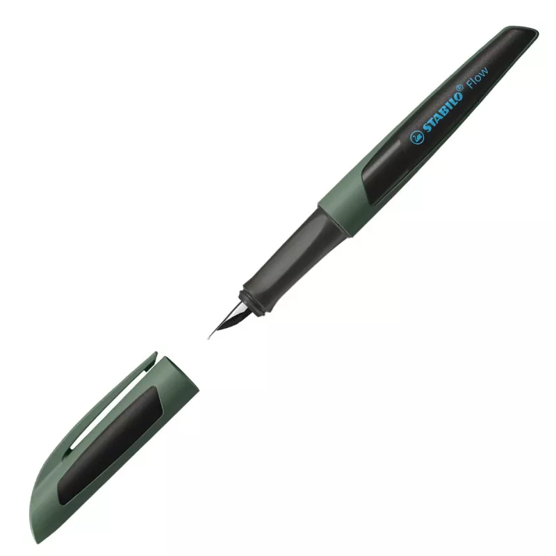 STABILO Flow Sporty pluma estilográfica plumín M negro/verde oliva