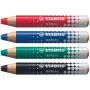 STABILO MARKdry set de rotuladores de pizarra blanca con 4 rotuladores en estuche