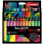 STABILO Pen 68 MAX estuche de 24 ARTY rotulador de fieltro con punta biselada