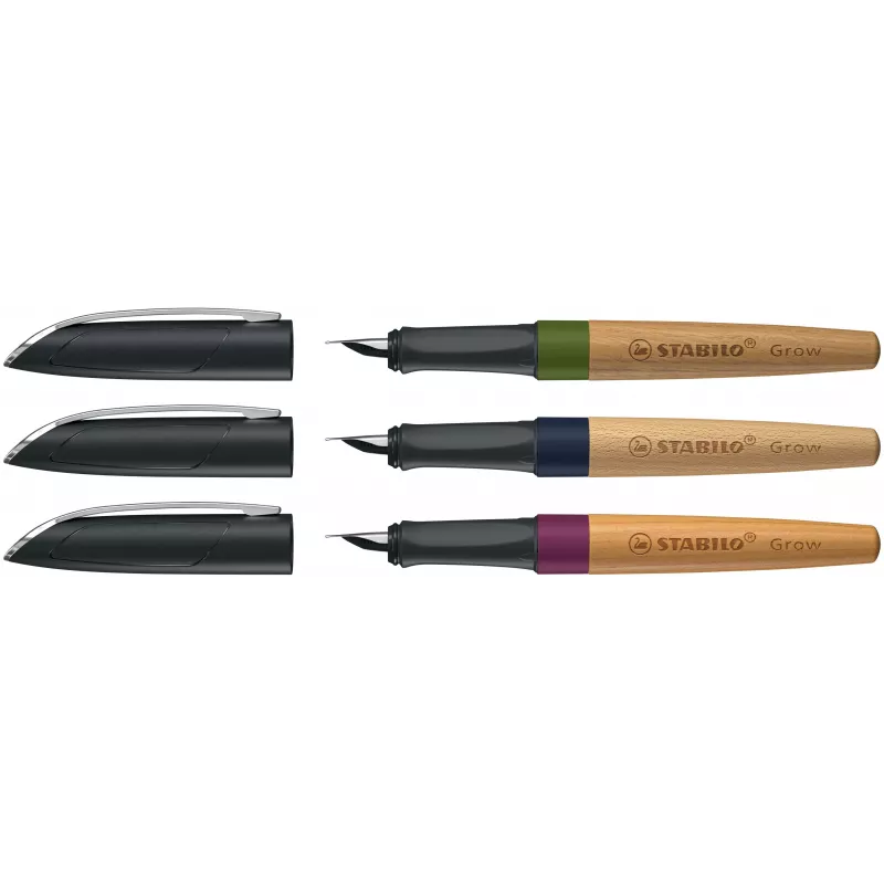 STABILO pluma estilográfica Grow climáticamente neutra - Blueberry Blue / Beech