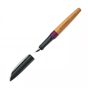 STABILO Grow estilográfica - rojo ciruela / cereza, plumín medio, climáticamente neutro