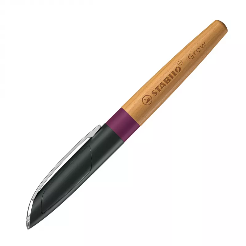 STABILO Grow pluma estilográfica - Plum Red / Cherry, plumín medio, climáticamente neutra
