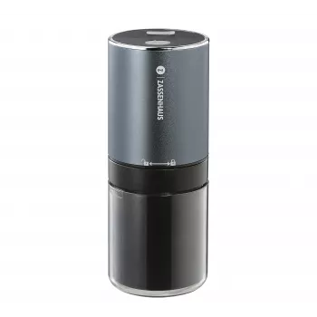 Molinillo de café Zassenhaus Mini Master USB, mecanismo cónico cerámico, recargable, negro/plata