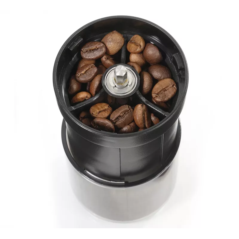Molinillo de café Zassenhaus Mini Master USB, mecanismo cónico cerámico, recargable, negro/plata