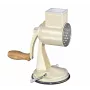 Rallador de tambor Zassenhaus Classic Cream – rallador rotativo de 3 tambores con tambores de acero inoxidable, base de succión, manivela ergonómica