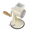 Rallador de tambor Zassenhaus Classic Cream – rallador rotativo de 3 tambores con tambores de acero inoxidable, base de succión, manivela ergonómica