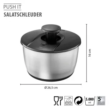 GEFU PUSH IT Centrifugadora de ensaladas acero inoxidable