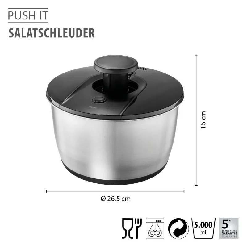 GEFU PUSH IT Centrifugadora de ensaladas acero inoxidable