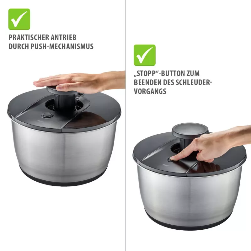 GEFU PUSH IT Centrifugadora de ensaladas acero inoxidable