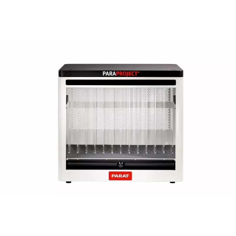 PARAT PARAPROJECT Cube C12 Caja de almacenamiento de dispositivos - con cerradura - para 12 tablets/portátiles - acero, plástico ABS - gris - tamaño de pantalla hasta 12