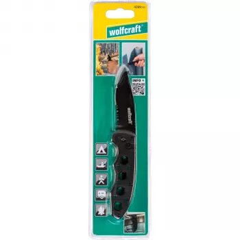 Wolfcraft Cuchillo plegable con filo dentado 75 mm