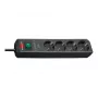 Brennenstuhl Eco-Line Regleta de Enchufes 4 Tomas con Protección contra Sobretensiones 1,5m Negra 13,5kA