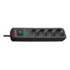 Brennenstuhl Eco-Line Regleta de Enchufes 4 Tomas con Protección contra Sobretensiones 1,5m Negra 13,5kA