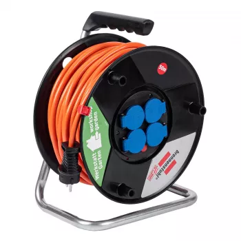 AKYGA AK-CR-06 Alargador con Carrete 50m IP44 4 Tomas Schuko Negro