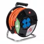 AKYGA AK-CR-06 Alargador con Carrete 50m IP44 4 Tomas Schuko Negro