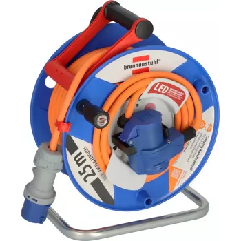 Brennenstuhl 1182470200 alargador enrollable 25 m naranja con conector macho CEE 16 A 3 polos
