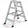Hailo Master D100 escalera de tijera 2 x 4 peldaños - escalera de tijera de aluminio de doble cara, 150 kg de capacidad, EN 131