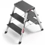 Hailo Master D70 escalera plegable de doble cara 2-3 peldaños
