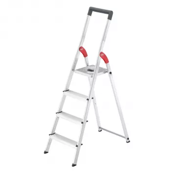 Hailo L51 escalera de seguridad de aluminio de 4 peldaños